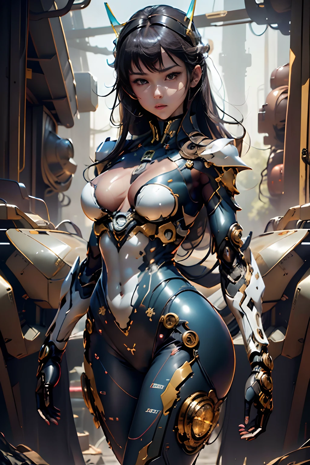 ((Best Quality, 8K, masutepiece: 1.3)), 1girl in, Shiny skin,
sharp, Perfect Body Beauty, realistic shaded perfect body, ("Bosi Suit ,Transparent " :1.2),
, (Mechanical armored gloves:1.2), (Mechanical Armor Leggings:.2) Big_breasts ,Mechanical, Thigh ,Dynamic Pose, No bra, electricity, Wind, elaborate details