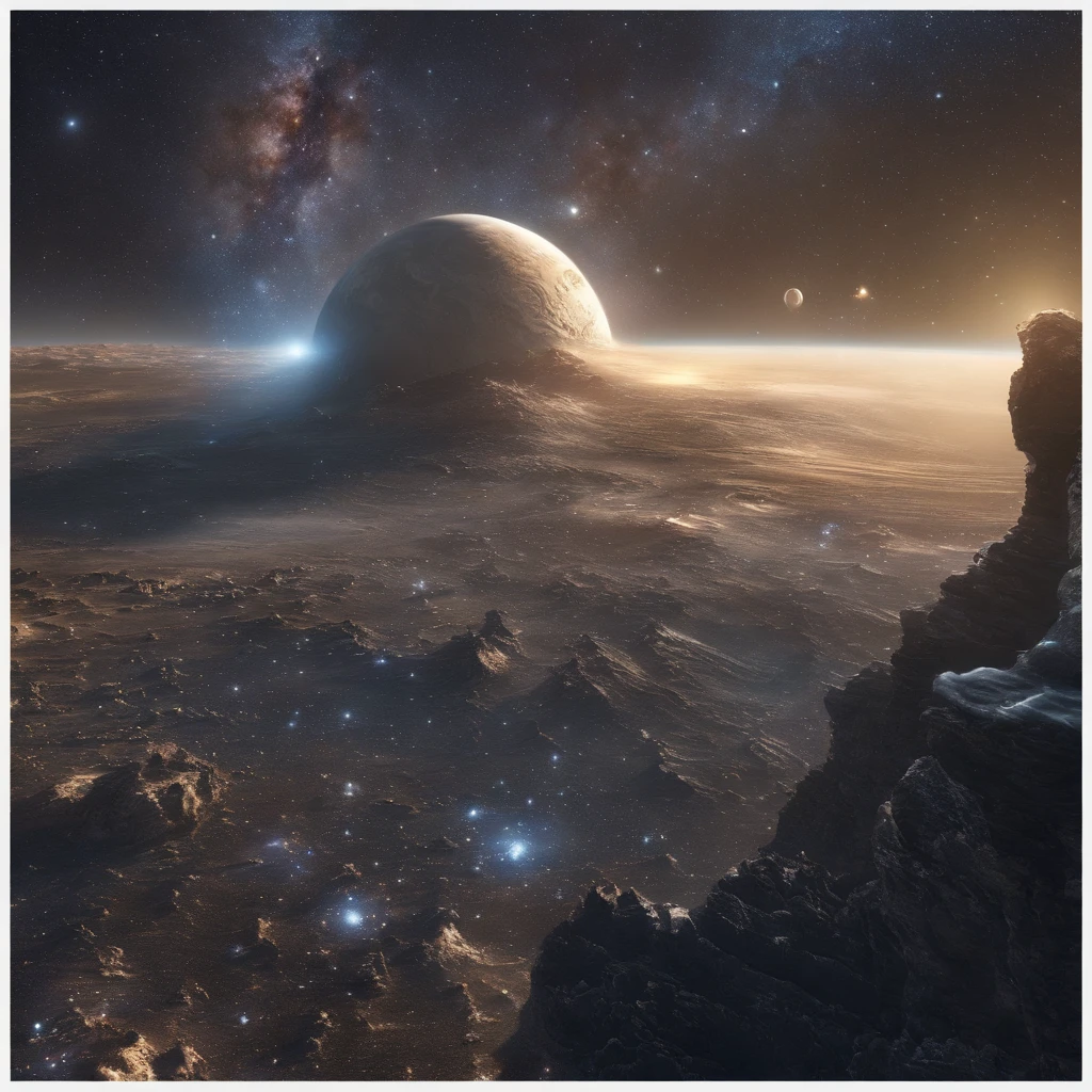 Master Parts、Superior Quality、superior image quality、The 8k quality、Beautiful pictures of the starry sky、magnifica、Arched Milky Way:1.25、Alafed view of Earth from Saturn:1.9