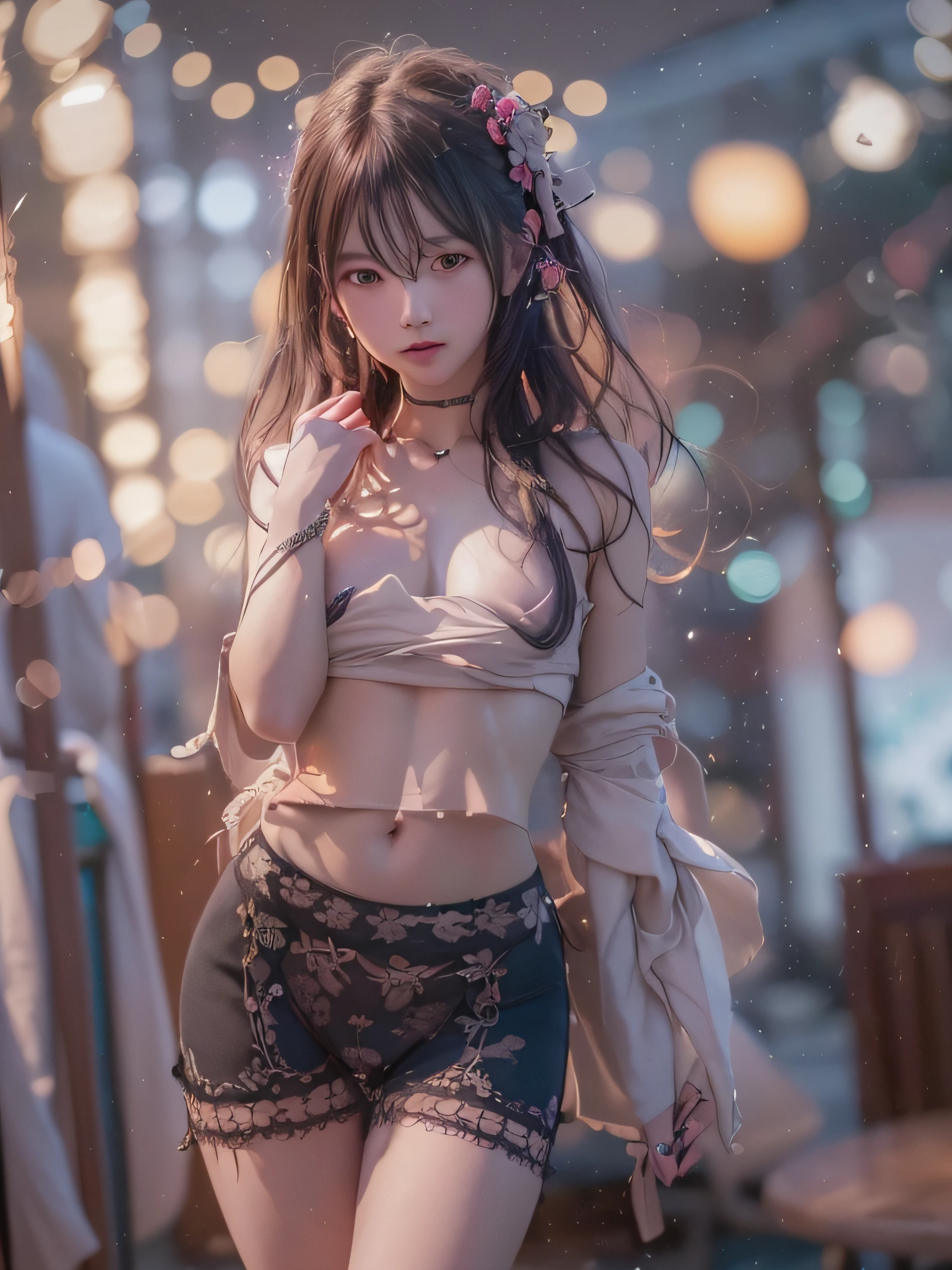 1girl in, Smile, (((tiny chest))), (((Bokeh))),depth of fields, NSFW,Navel,Naked、Cute face, Looking at the viewer, masutepiece, Modelshoot style, cleavage, Full body portrait, Sexy Pose, ((8K, Raw photo, Highest Quality, masutepiece), High Detail RAW Color Photo Professional Photos, (Realistic, photorealisim:1. 37), (Highest Quality), (Best Shadow), (Best Illustration), Ultra High Resolution, Highly detailed CG unified 8K dendenden wallpaper, physically-based renderingt, Cinematic lighting),