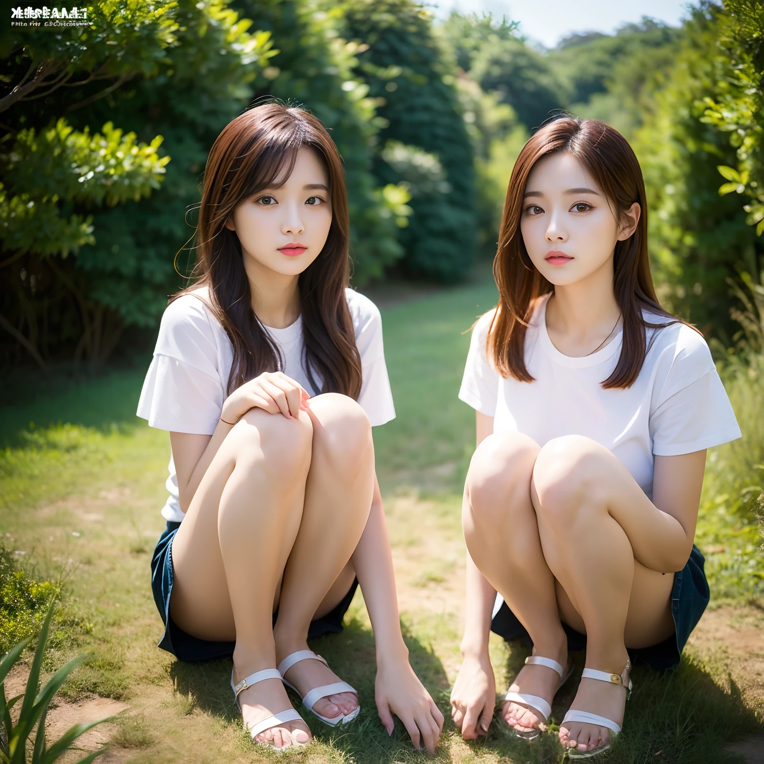 top-quality、​masterpiece、超A high resolution、(Photorealsitic:1.4)、2girls、twinsies、full body Esbian