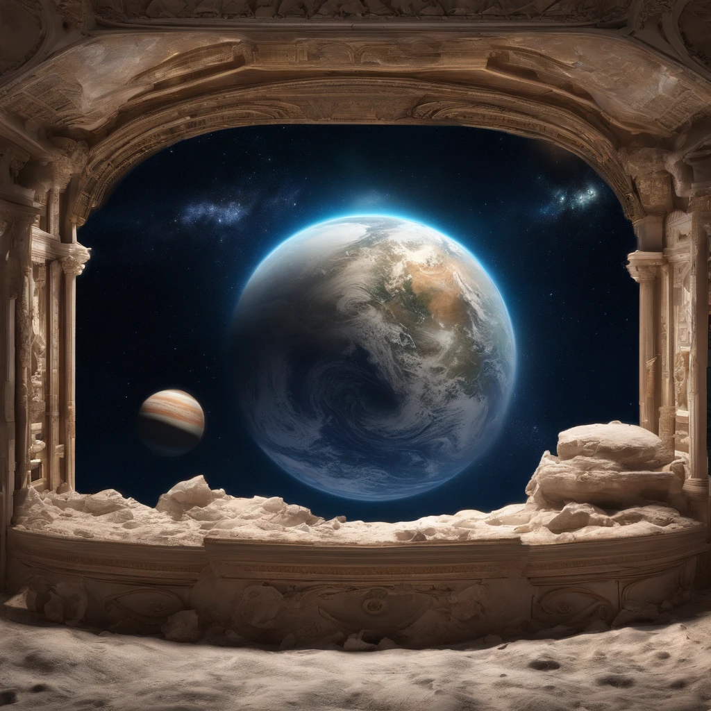 Master Parts、Superior Quality、superior image quality、The 8k quality、Beautiful pictures of the starry sky、magnifica、Arched Milky Way:1.25、Alafed view of Earth from Saturn:1.9