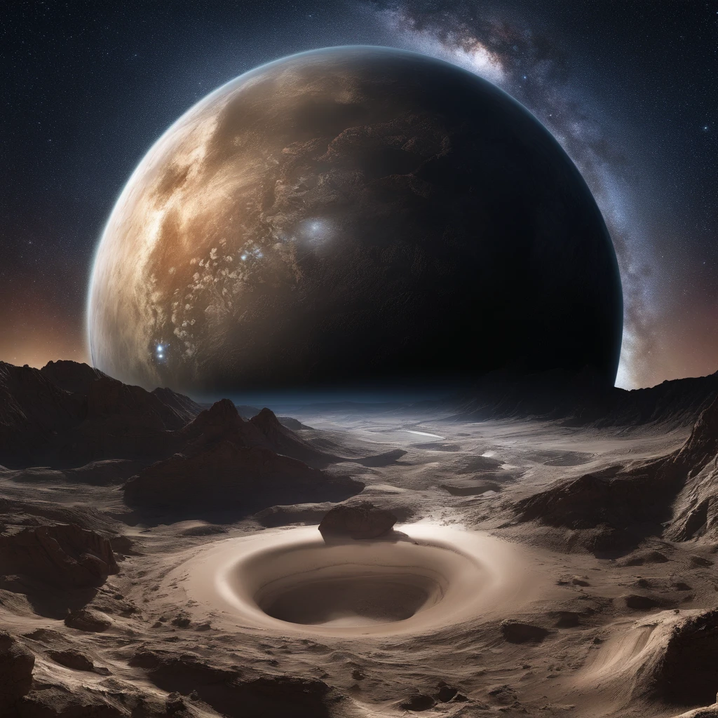 Master Parts、Superior Quality、superior image quality、The 8k quality、Beautiful pictures of the starry sky、magnifica、Arched Milky Way:1.25、Alafed view of Earth from Saturn:1.9