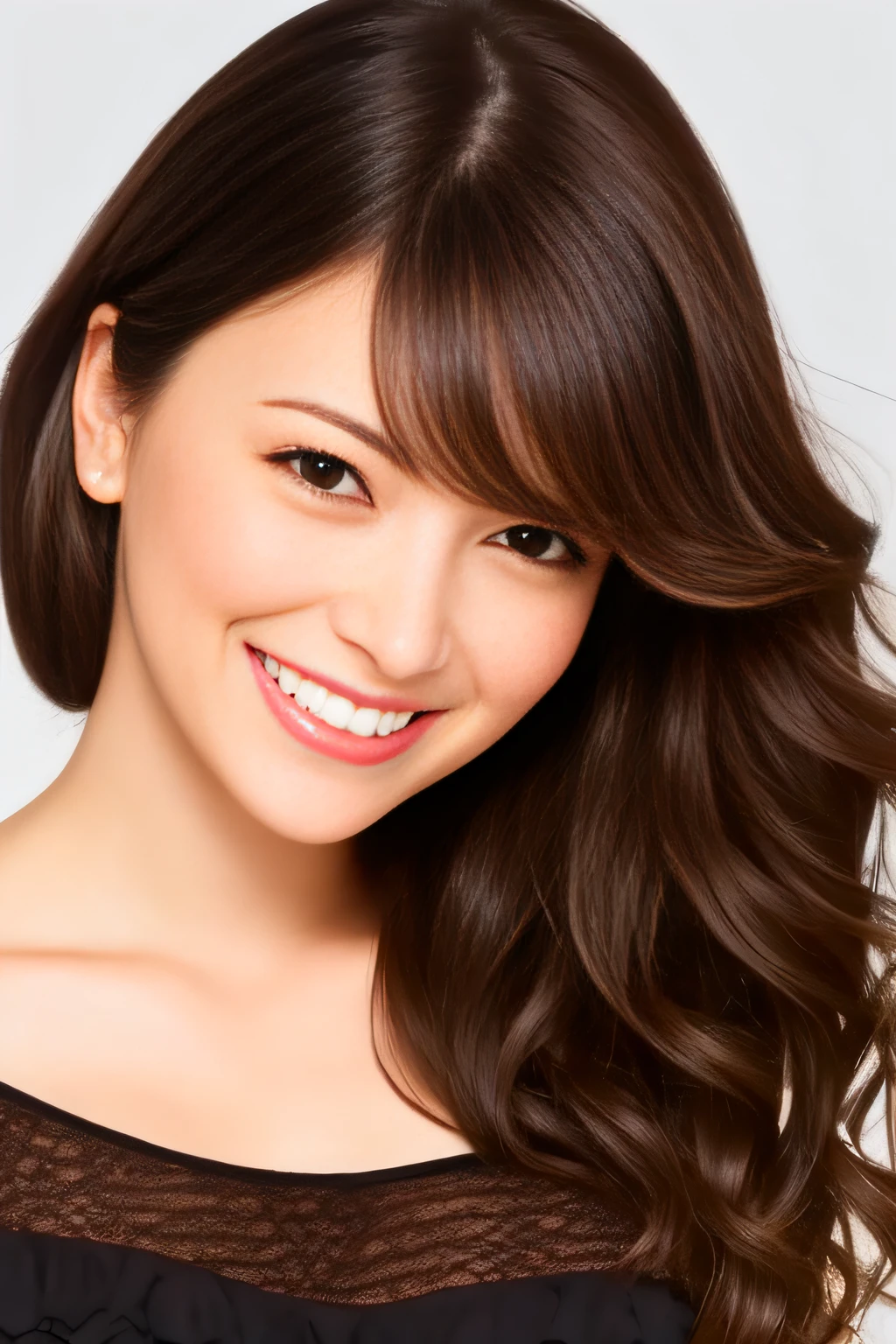 Beautie A smile Gently wavy hair black langerie Brown hair