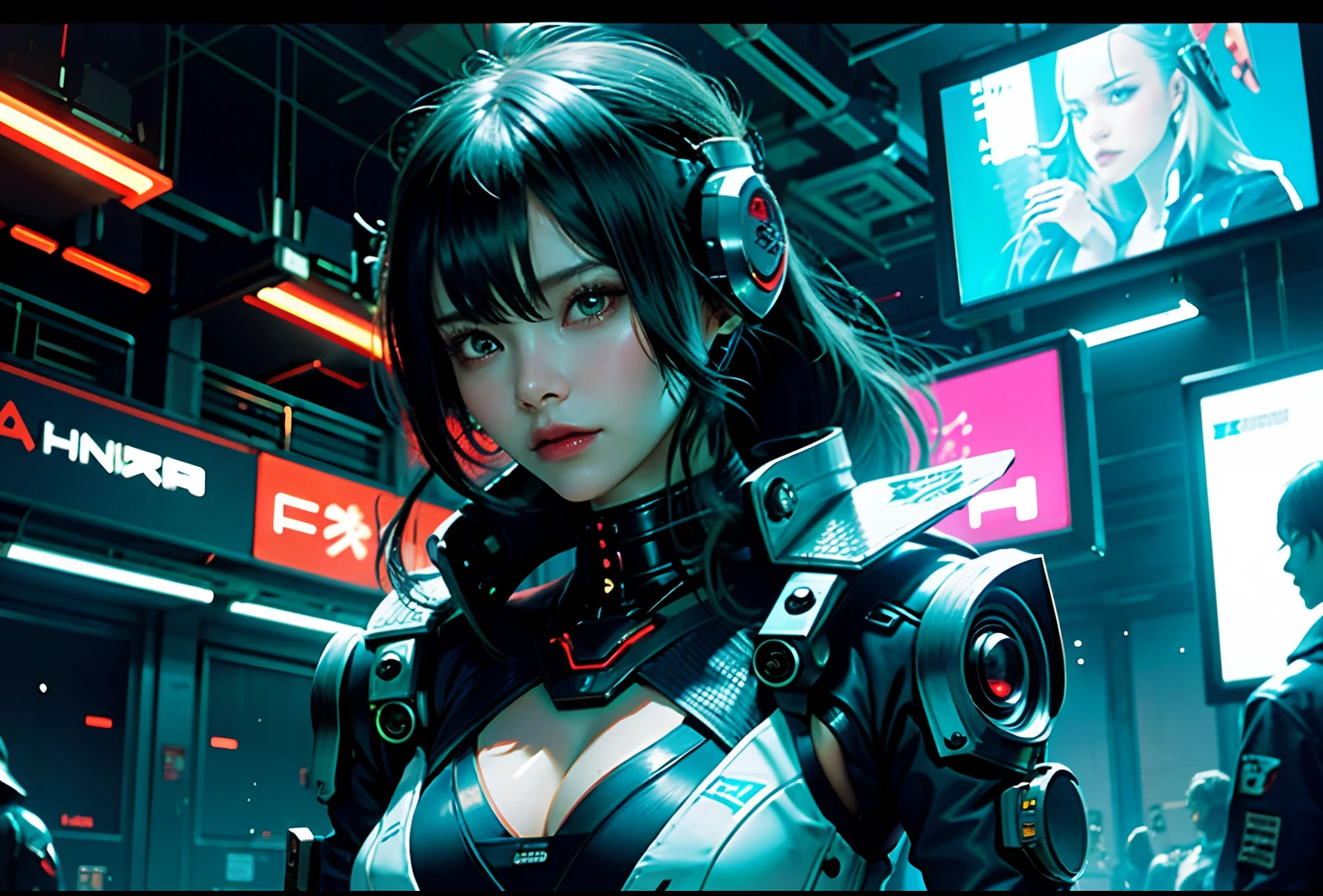 Reptilian human, scaly face, cyber woman in futuristic suit posing for photo, face and chest raw, cleavage visible, big, cyberpunk, wlop. Sci-Fi, Gundam, Cyberpunk Anime Girl Mecha, Female Cyberpunk Anime Girl, Mecha Cyber Armor Girl, Biomechanical, Cybersuit, CGSesociety Masterpiece, WLOP and Krenz Kuschat, Cute Cyborg Girl, Cyborg Girl, Digital Cyberpunk Anime Art, Wojtek Fus