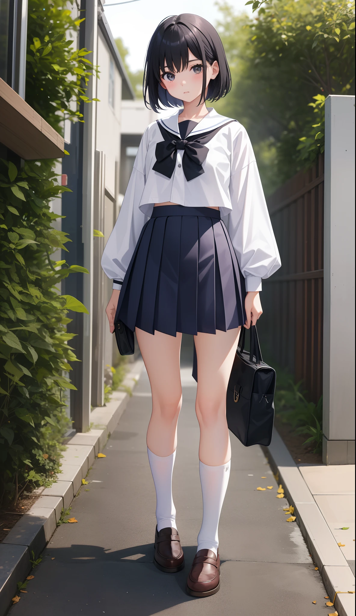 a young short girl, who had been made the class president due to her good grades, but wasn't sociable and couldn't bring the class together due to her timidity. and since she was too earnest, she couldn't abandon the duty that had been pushed onto her, and was always doing her best with a smile. short hair, wearing glasses, shirt slim legs, naked exposed undressed small flat breasts, black hair, lowcut sneakers, school skirt