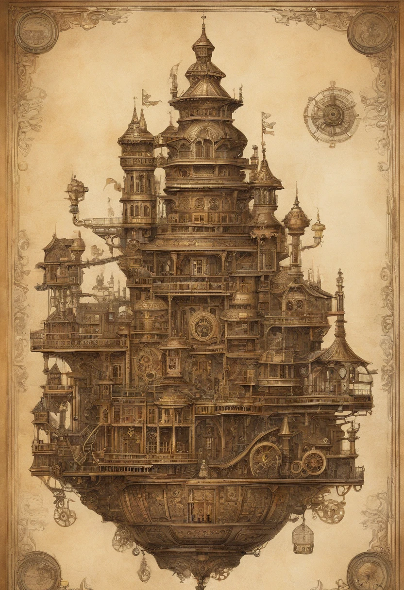 Floating castle、Japan castle floating in the air and moving、Takeshi no Fuun Takeshi Castle、