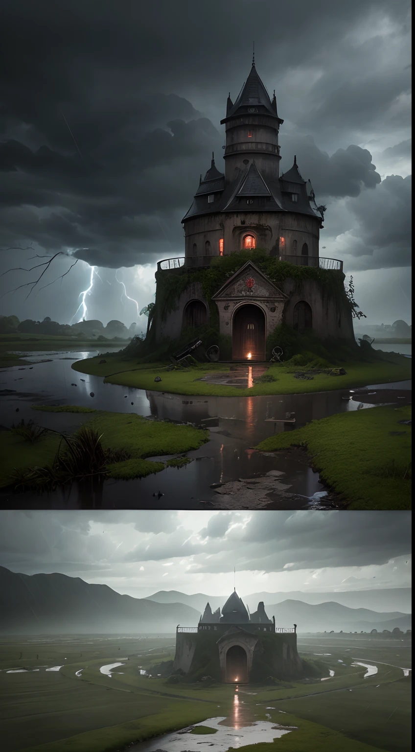Obito uchiha A heartbroken picture of Obito Uchiha in the rain and thunder, imagining a big fort.
(best quality,4k,8k,highres,masterpiece:1.2), ultra-detailed, (realistic, photorealistic, photo-realistic:1.37), rain and thunderstorm, intense emotions, sad expression, teary eyes, wet hair, dripping raindrops on the face, crumbling fort, gloomy atmosphere, dark clouds, lightning strikes, shattered dreams, broken heart, heavy raindrops, muddy ground, desperate eyes, abandoned fort, overgrown with vines, ruined walls, lost hope, pouring rain, thunderous sound, stormy weather, dramatic lighting, atmospheric setting.