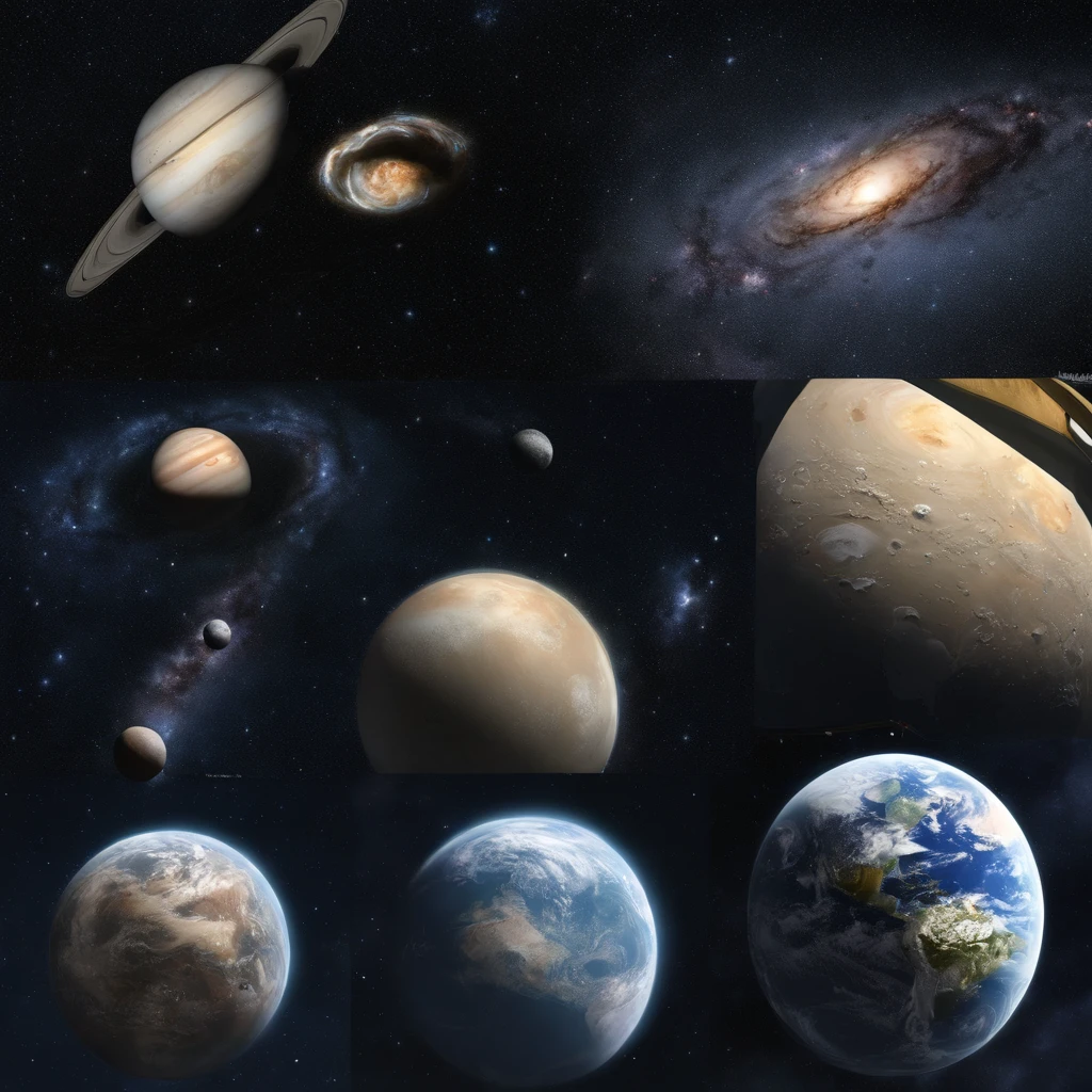 Master Parts、Superior Quality、superior image quality、The 8k quality、Beautiful pictures of the starry sky、magnifica、milkyway:1.25、Alafed view of Earth from Saturn:1.9
