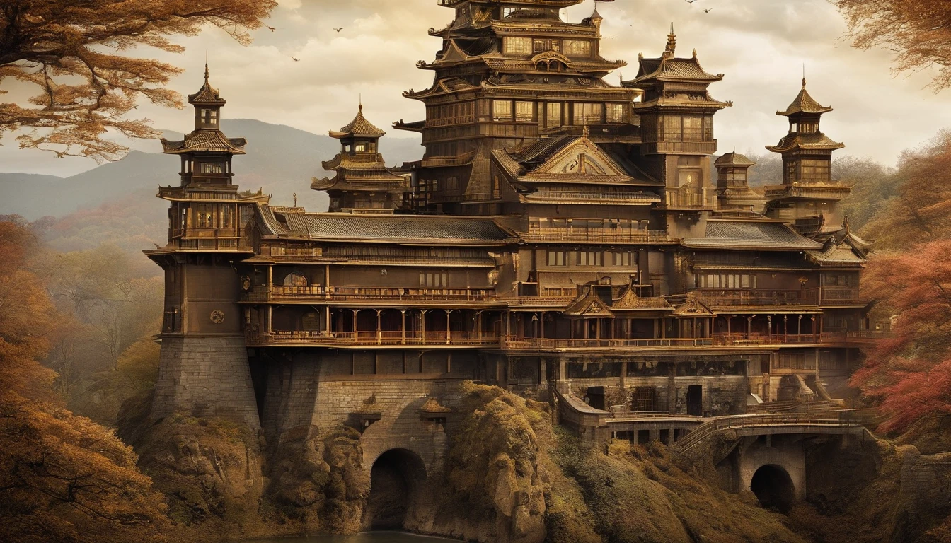 Japan castle、Nijo Castle、Japan castle on the move、Japan castle moving by steam engine、