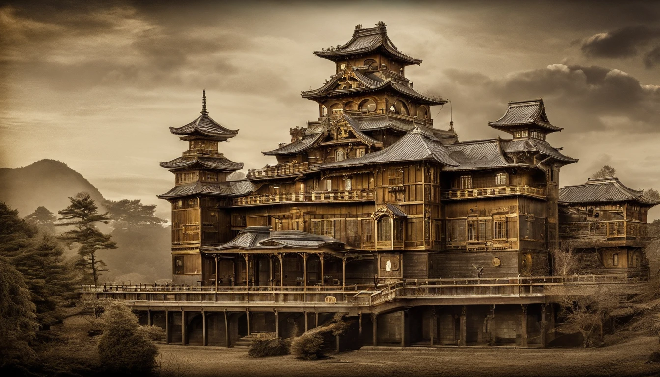 Japan castle、Nijo Castle、Japan castle on the move、Japan castle moving by steam engine、
