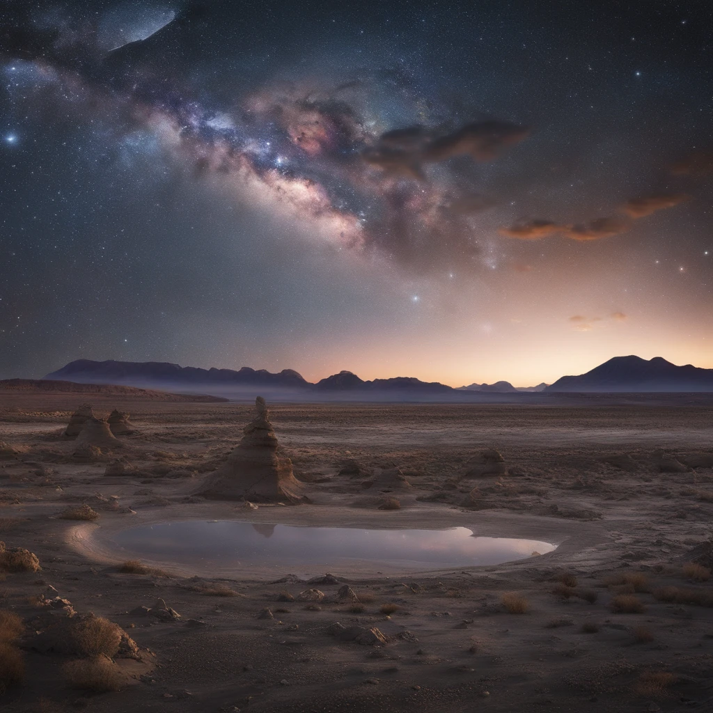 Master Parts、Superior Quality、superior image quality、The 8k quality、Beautiful pictures of the starry sky、magnifica、milkyway:1.25、Salar de Uyuni:1.9、云:1.25、Mirror-like sea surface:1.9、Reflection:1.9