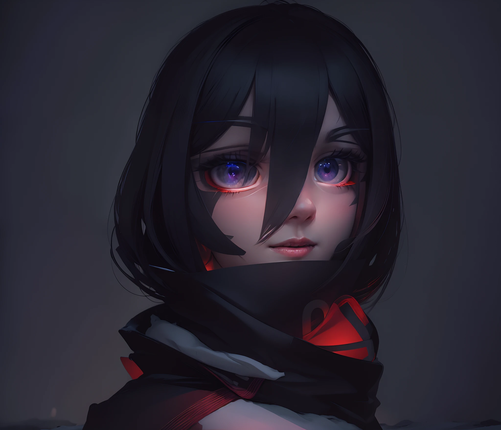 Dark background, snow, looking at viewer, 8k, high res, masterpiece, ultrasharp, young,