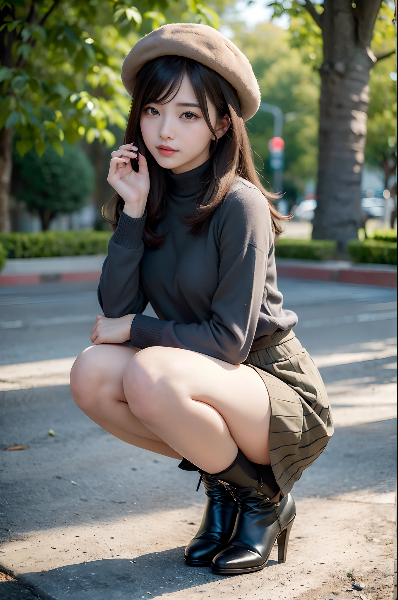 boots，Sweatshirt，quadratic element，Good-looking，Beautiful and moving，huge tit，schoolgirls，goddes，Full body photo，