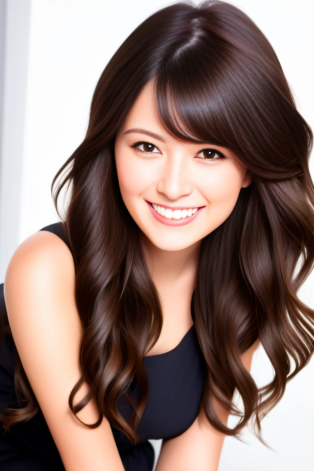 Beautie A smile Gently wavy hair black langerie Brown hair