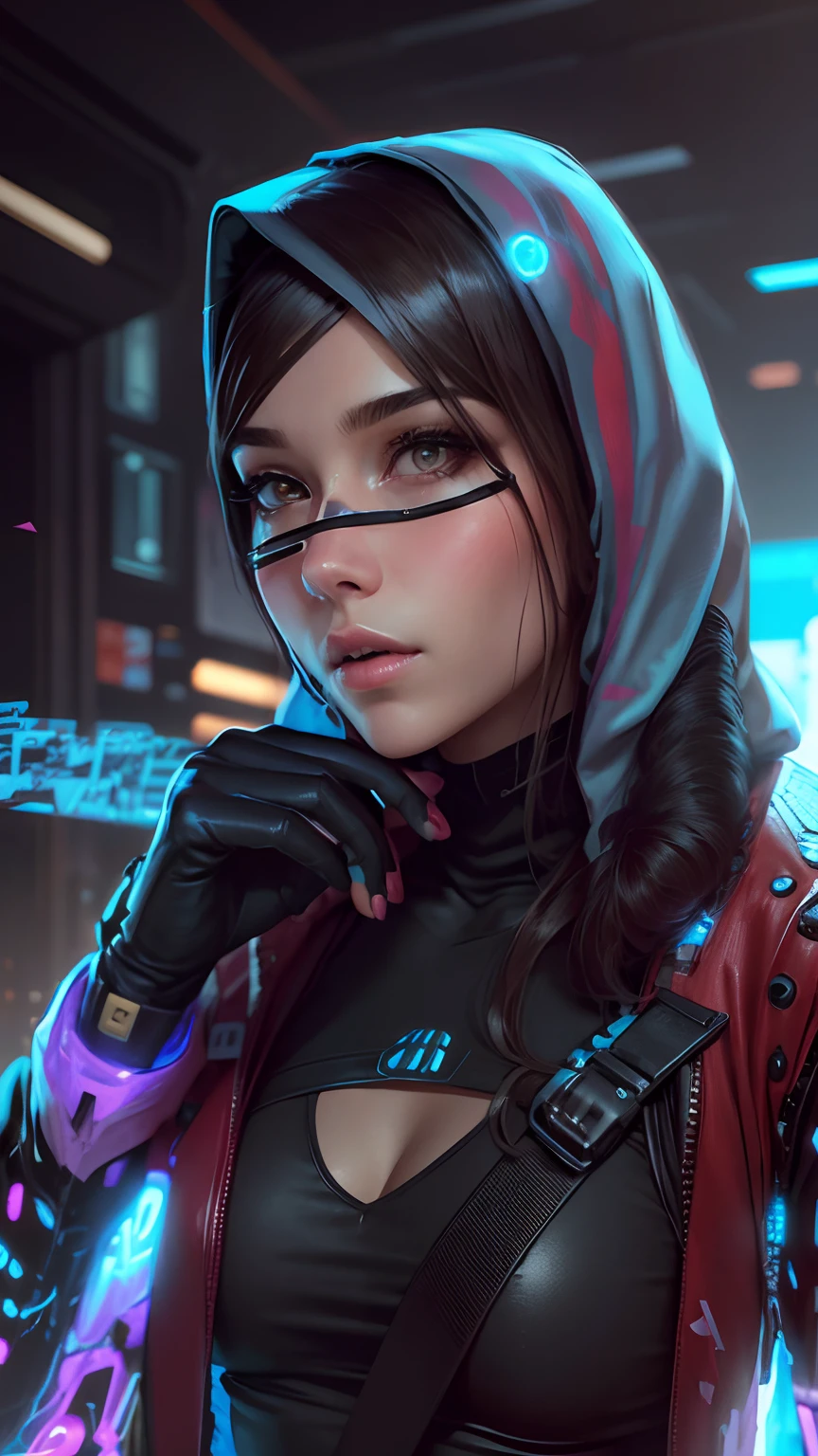 Change background cyberpunk handsome , cute girl ,beautiful face ,realistic face, 8k, ultra realistic