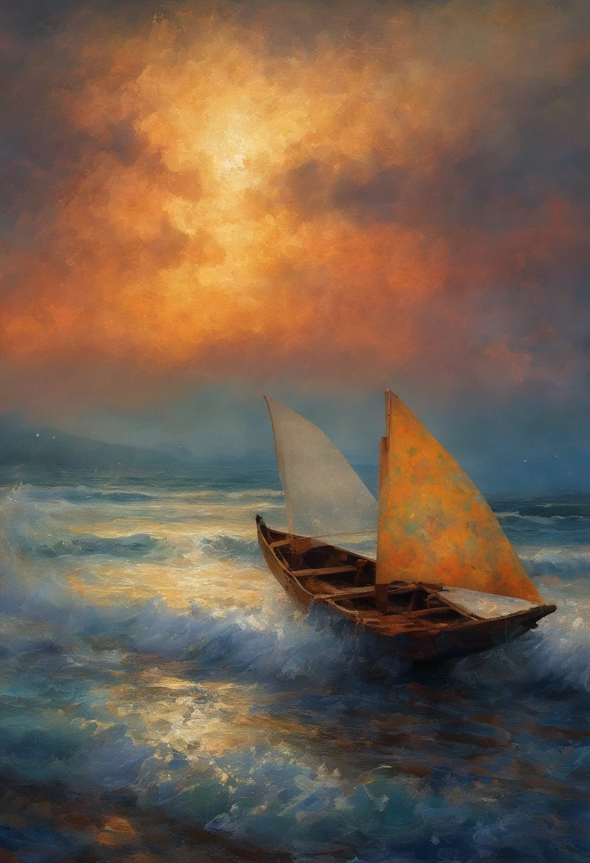 From an early age，Thomas fell in love with the sea and wood。Whenever he is free，He would run to the beach，Watch the huge waves lapping against the beach，Feel the power of nature。And whenever he is at home，He would learn carpenter in his father's workshop，Try making small wooden boats and furniture。 Absurd, high resolution,Realist landscape, Invisible light, ethereal glowing, Vivid colors, Phantom effect
