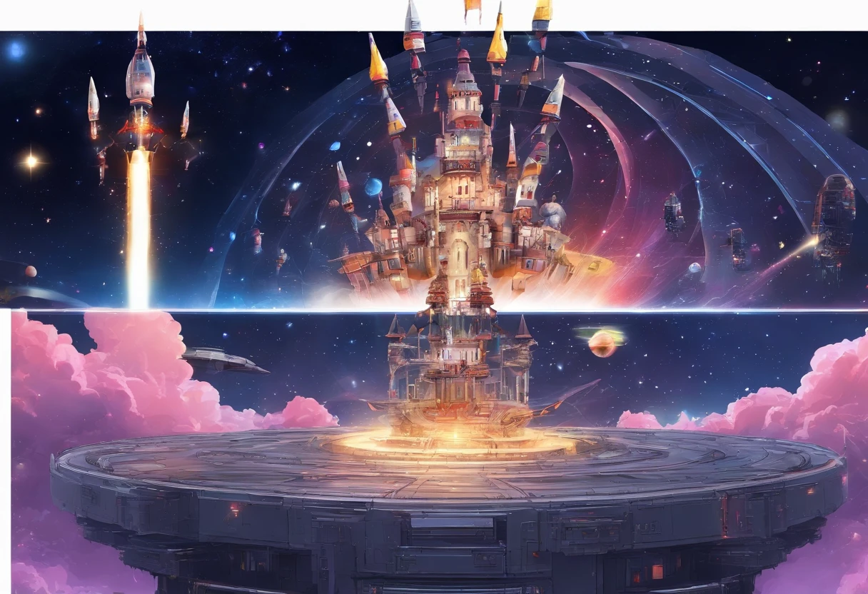Castle on the Move、Castle moving on the tracks、Castle-type mobile fortress、