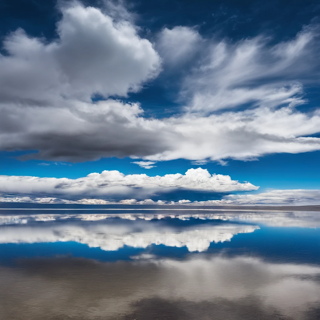 Large body of water with clouds in the sky, At Salar de Uyuni, Amazing reflections of the sky, Incredible reflections, beautiful reflection, stunning photo, epic and stunning, Crossing the Blue Horizon