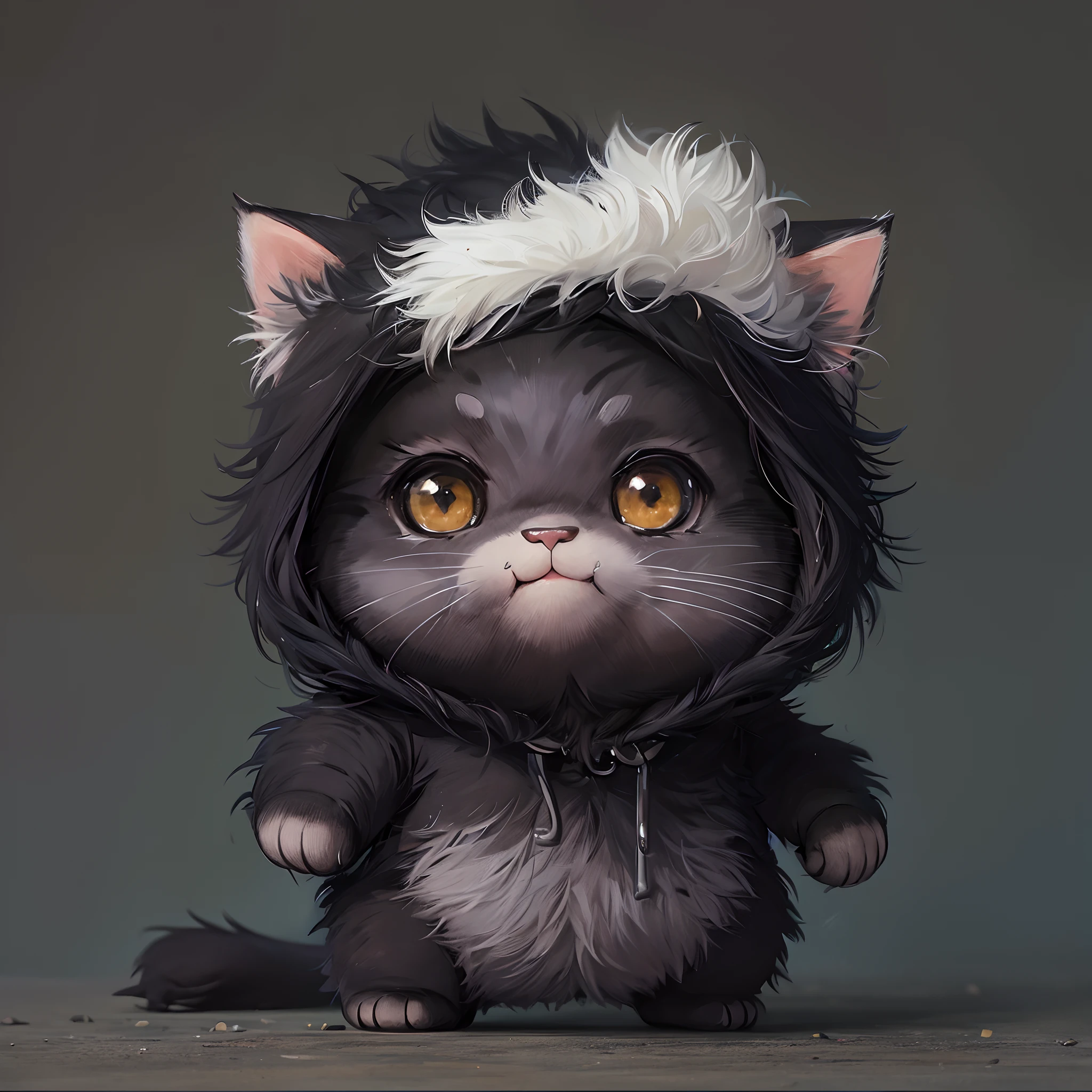 (cute cat : 1.5), standing, cute, wearing a gorilla costume