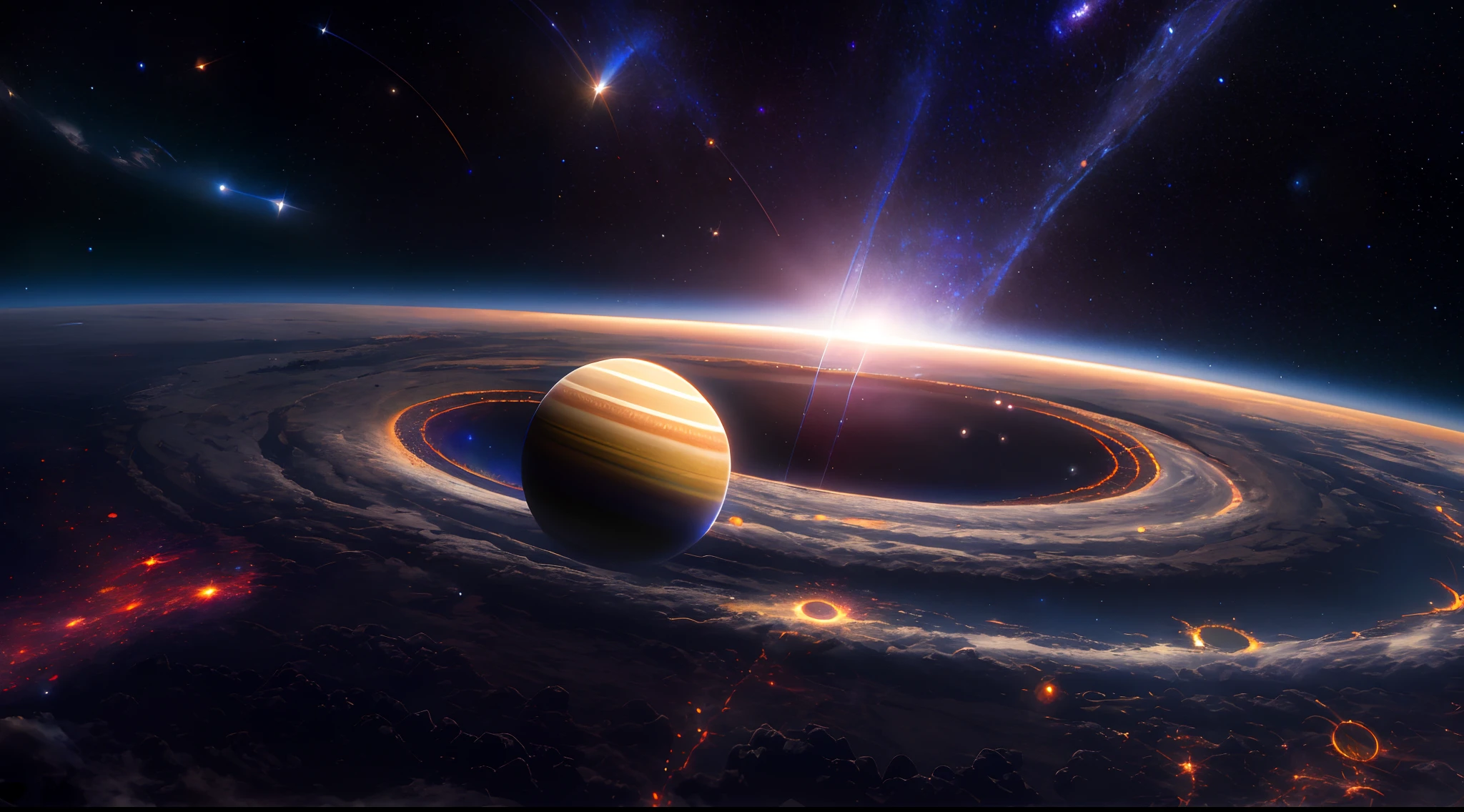Masterpiece, Best quality, High quality, Extremely detailed Cg Unity 8K wallpaper, Depth of field, hdr,,Photorealistic,Extremely detailed, Intricate, High detail, Universe, space, milky ways, stars, planetes, astronault, kosmos, Celestial, Starcloud, black hole, solar system, cosmic rays, supernova, Deep space, astronomical objects