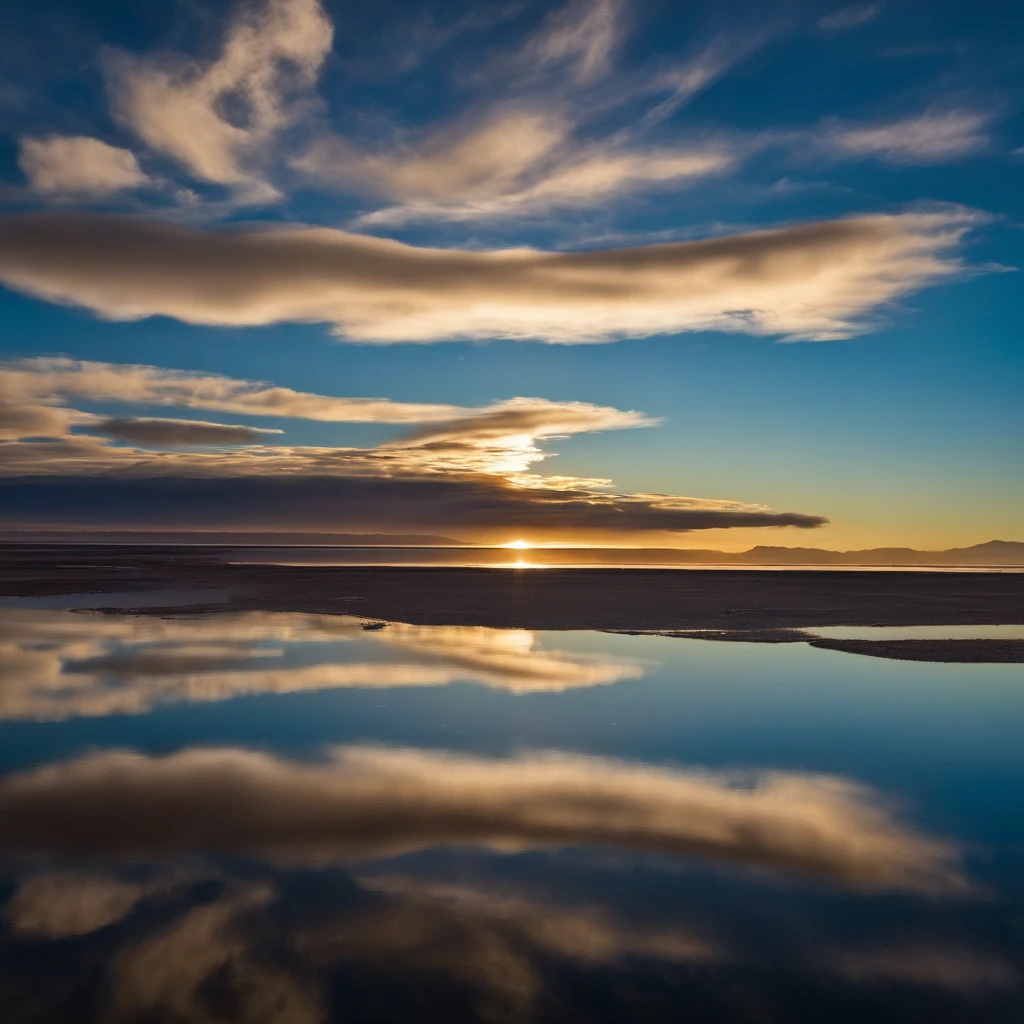 Large body of water with clouds in the sky, At Salar de Uyuni, Amazing reflections of the sky, Incredible reflections, beautiful reflection, stunning photo, epic and stunning, Crossing the Blue Horizon