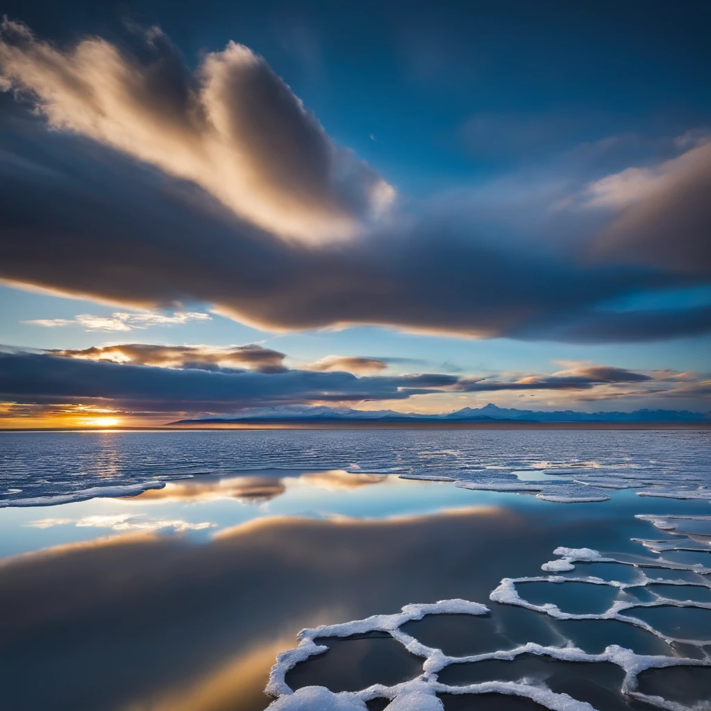 Large body of water with clouds in the sky, At Salar de Uyuni, Amazing reflections of the sky, Incredible reflections, beautiful reflection, stunning photo, epic and stunning, Crossing the Blue Horizon