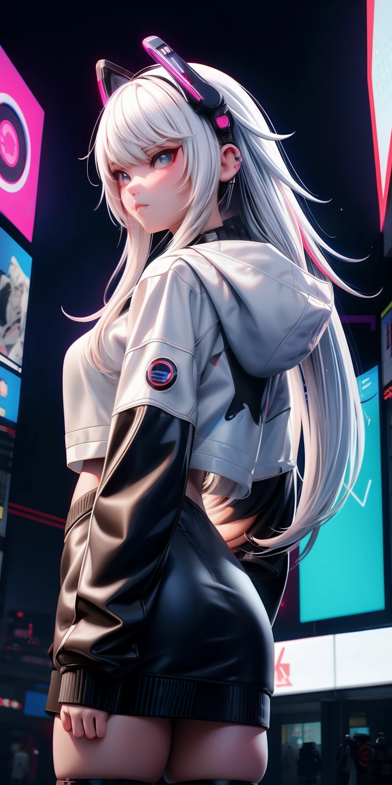 anime girl with white hair, straight face, mall background, long messy white hair, cyberpunk anime girl in black mixed white hoodie, cyberpunk anime girl, anime style 4 k, anime cyberpunk art, best anime 4k konachan wallpaper, digital cyberpunk anime art, female cyberpunk anime girl, digital cyberpunk - anime art, cyberpunk anime art, anime cyberpunk, cyberpunk streetwear, cyberpunk art style