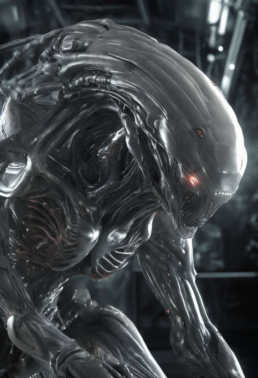 Prometheus engineer，Full-body photos，high - tech，Laser laser，Delicate picture