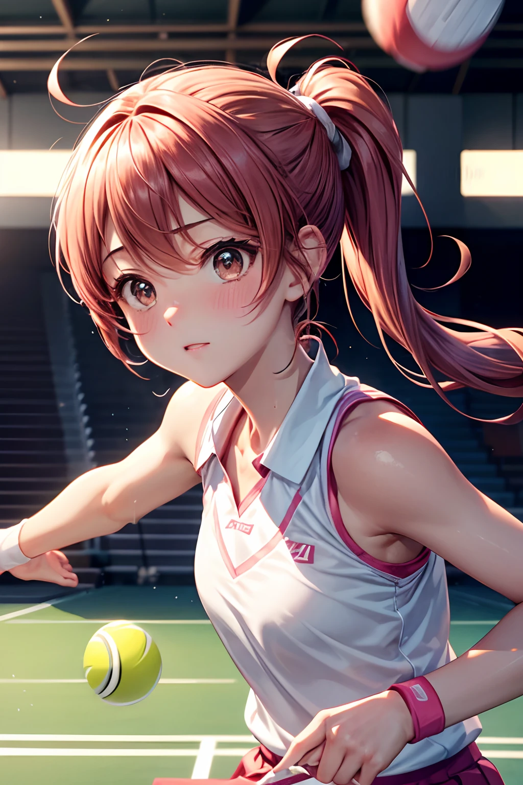 anime artwork beautiful woman wearing a tennis dress <lora:xl_tennis_dress-1.0:0.8> action shot, sportswear, tennis court . anime style, key visual, vibrant, studio anime, highly detailed