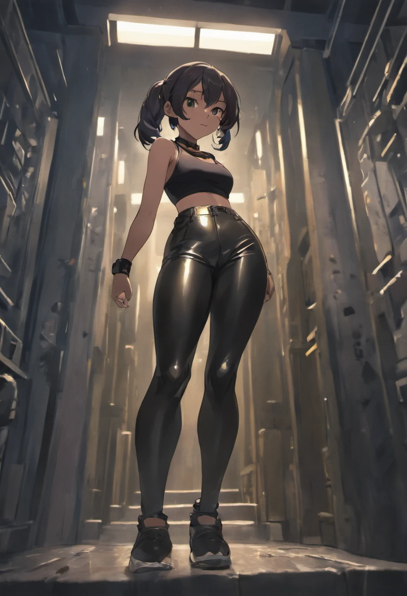 Gorilla Girl、Bright lighting、Beautiful illustration、
(8K, Raw photography, top-quality, masterpiece:1.2), (realisitic, Photorealsitic:1.37), ultra-detailliert, 1 rapariga, 独奏, cute little, Beautiful fece、(((Tank Tops)))、(((Long leather trousers)))