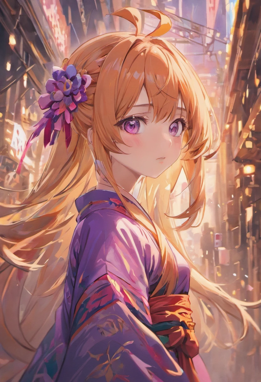 (best quality,4k,8k,highres,masterpiece:1.2),ultra-detailed,(realistic,photorealistic,photo-realistic:1.37),beautiful detailed eyes,beautiful detailed lips,extremely detailed eyes and face,longeyelashes,purple hair,kimono,vivid crimson eyes,energetic,beautiful young girl,portrait,studio lighting,sharp focus,physically-based rendering,HDR,ultra-fine painting,vivid colors,professional