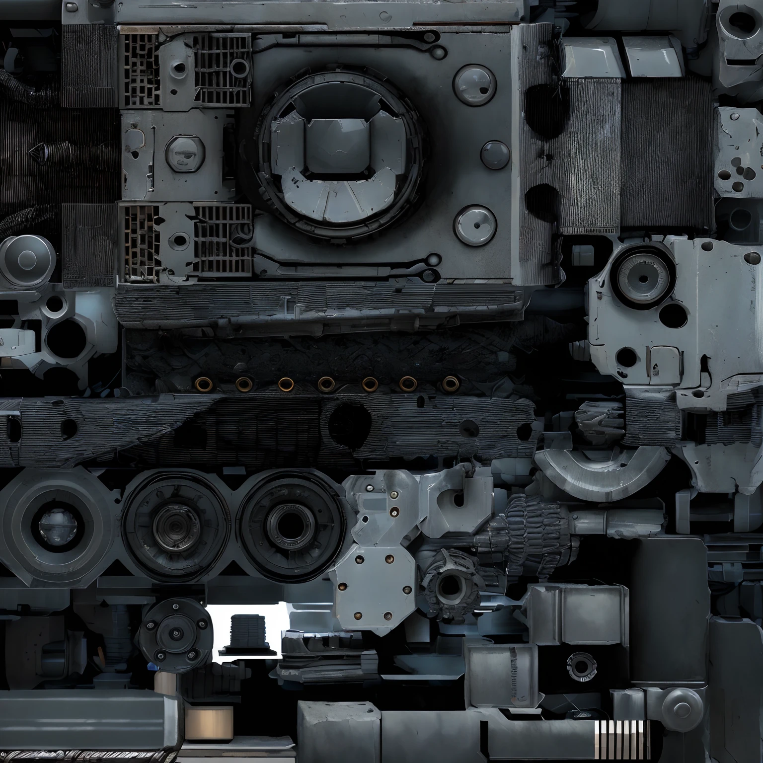 there is a large amount of metal parts that are stacked together, realistic mechanical details, greeble texture, greeble detail, high resolution and detail, detailed digital artwork, background of digital greebles, mechanical detail, machineparts, heavy detail, highly detailed digital artwork, highly detailed texture render, super detail of each object, powering up. hyperdetailed