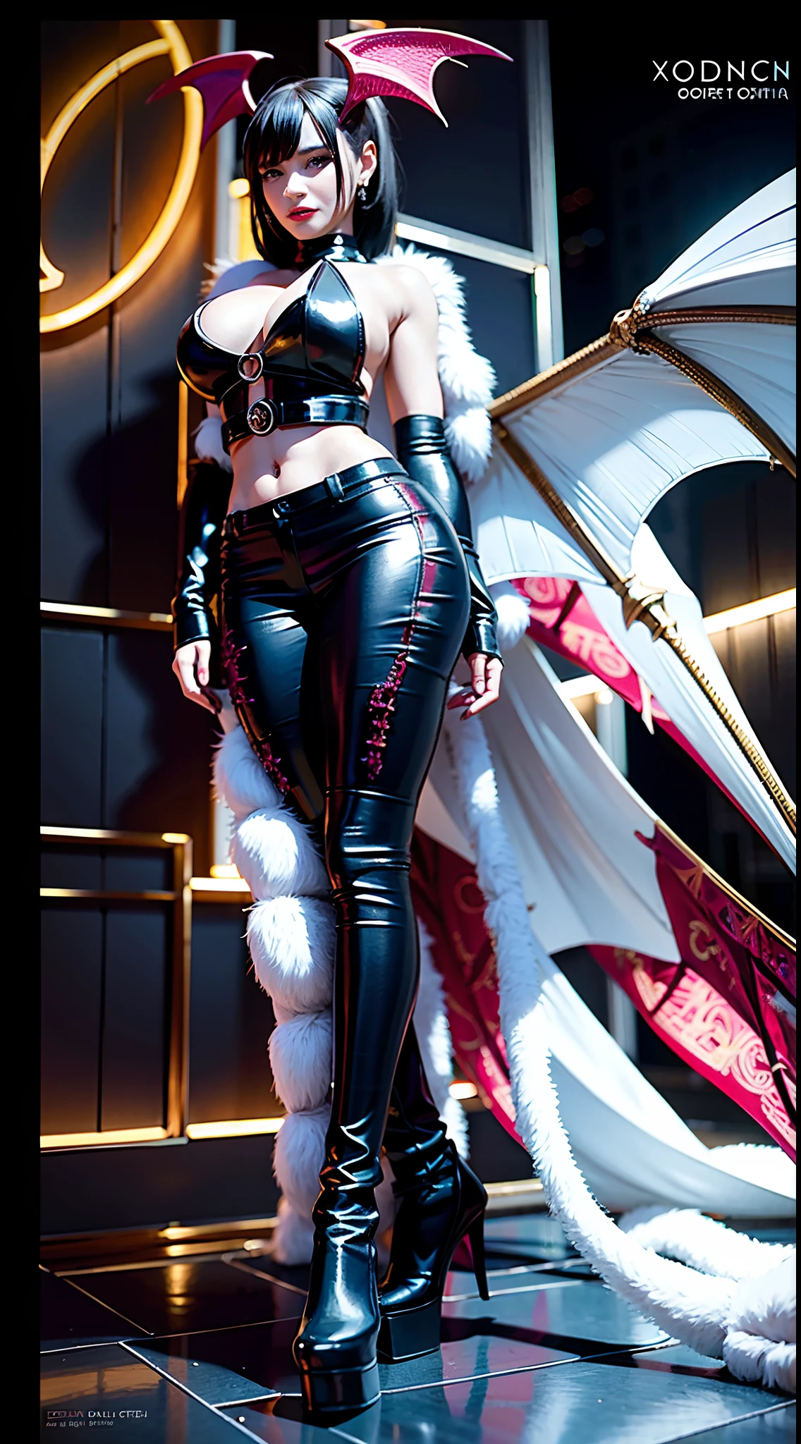 Close-up of a woman in a costume with wings, very sexy devil outfit, cosplay on black harley queen, beautiful elegant demon queen, black leather costume, a beautiful succubus, Succubus | medieval, Gorgeous Role Play, glamourous cosplay, 2 b, 2b, full-body xianxia, fantasy leather clothing, Full body CGsociety
