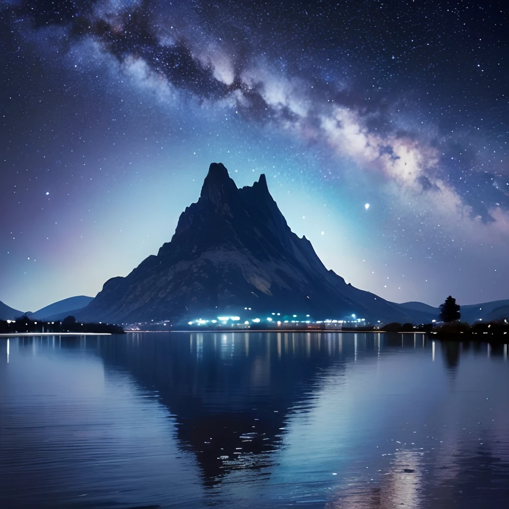 In the lake under the night sky,There is a reflection of the night sky,There are constellations in the sky,There is a female snake demon in the lake