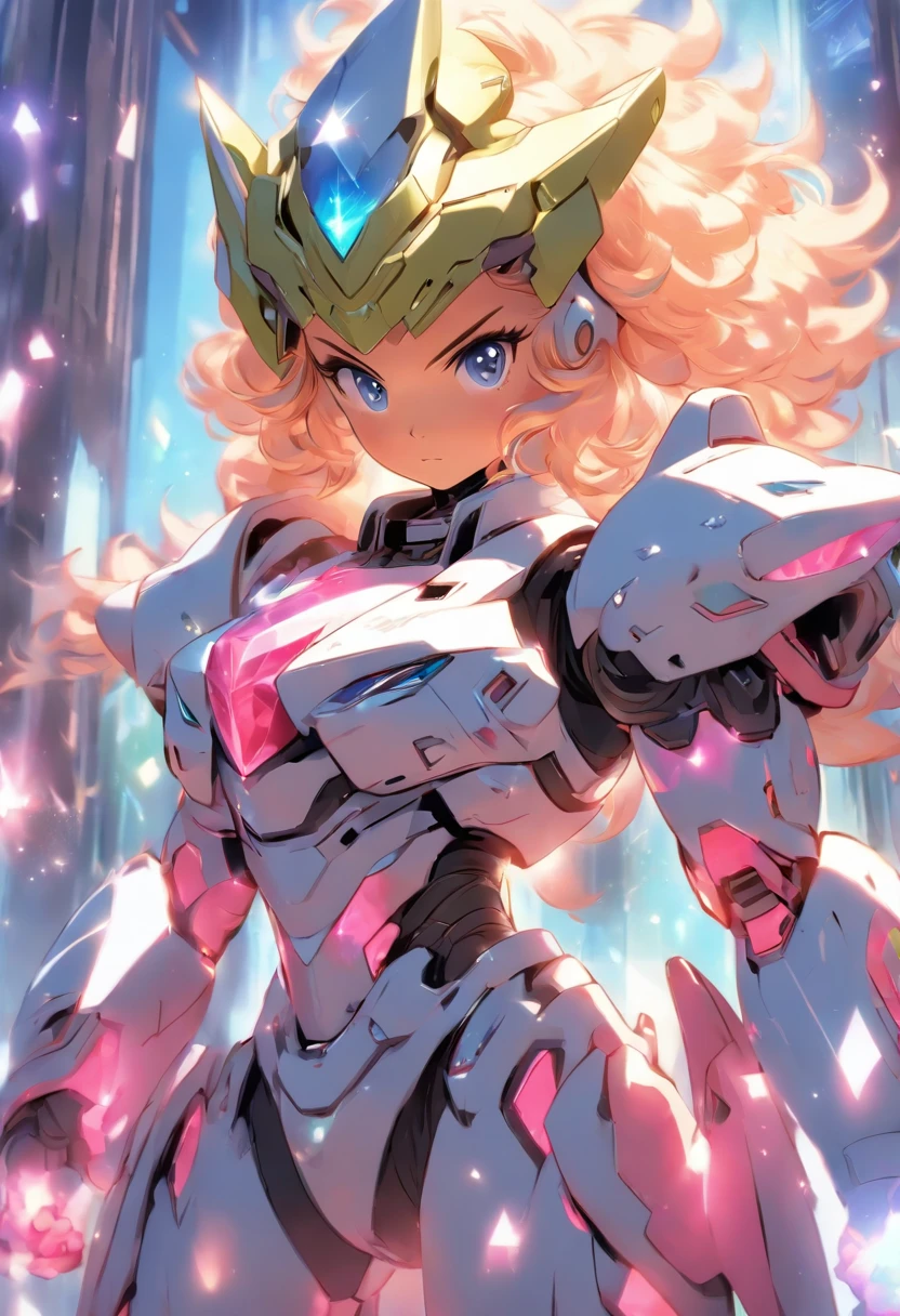 beautiful , ((crystal power armor)), bellybutton, open shoulders, ((power knuckles)), the perfect body, ((curvy shapes)), crystal hair