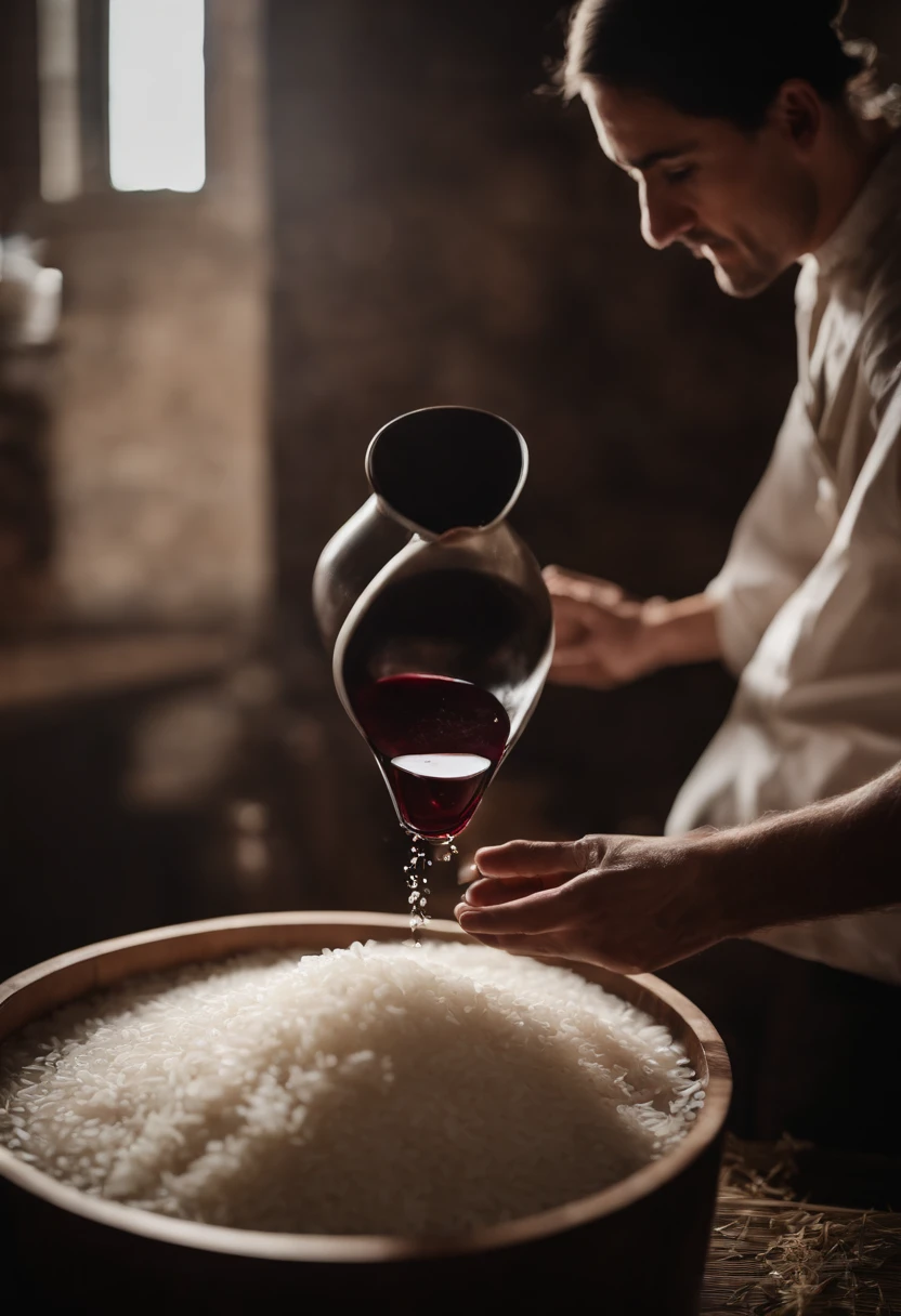Traditional winemaking techniques，Soak rice