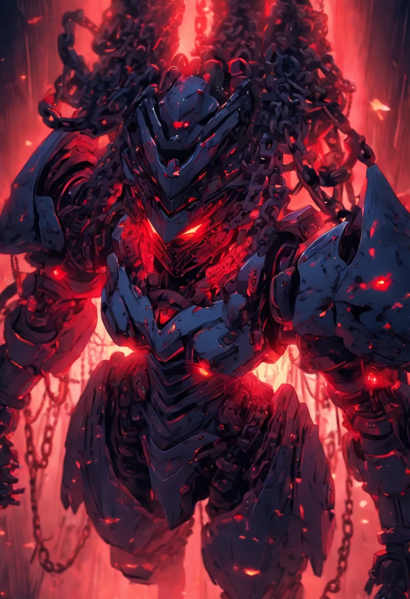((horror girl)), ((dark)), (blood power armor), ((lots of chains)),