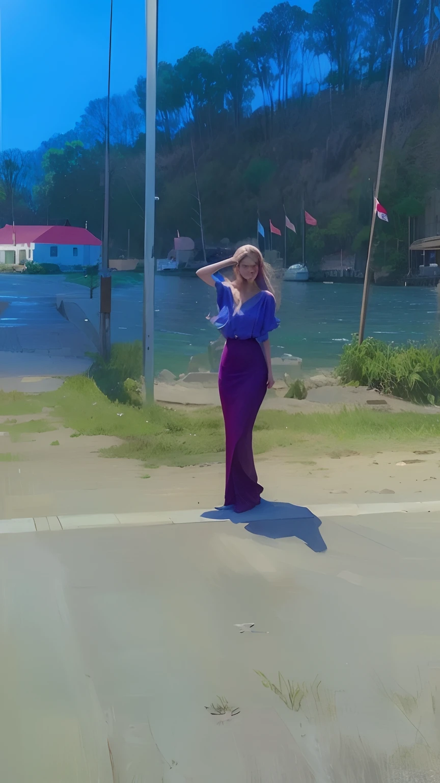 high-quality, vibrant colors, detailed facial features, portrait style, natural lighting, long flowing hair, captivating eyes, subtle smile, delicate skin tones, elegant posture, stylish outfit, confident expression, picturesque background.