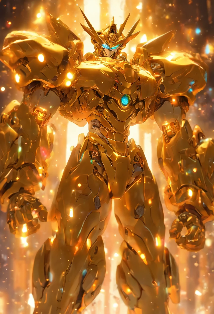 overview whole body , full pose ,full body draw image, detailed line standing static pictures, compelling picture ,gold body ,looking camera seven heads high character , Mecha-man , depth of field, The artwork should have photo-realistic, ultra-realistic, luster painting , hyper-realistic, 3d anime style vector, 3d full shot, standing pose, abstract alcohol ink, cosmic, outer space,, highly detailed, , highly detailed gorgeous face, dynamic pose, ethereal, mystical, paper texture, pulp Manga, and perfect shading, with dramatic lighting. The artwork should be centered, stylized, and elaborate. rendered in 8K resolution for high-quality detail, concept art, smooth , sharp focus, illustration, highly detailed, soft natural volumetric cinematic perfect light,