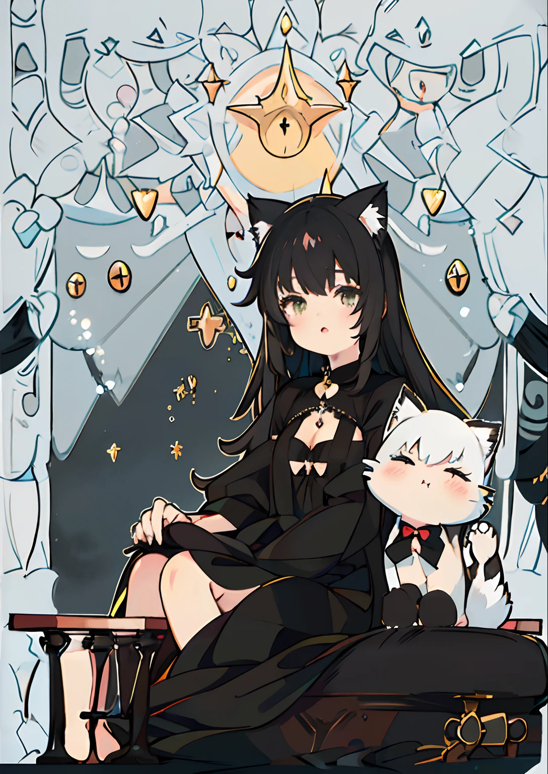 Cute girl in black dress，Cat ears and black dress, Attractive cat girl, black hair black cat ears, Girl with cat ears, very beautiful cute catgirl, Anime girl cosplay, woman with cat ears, beautiful young catgirl, anime girl with cat ears, Anime girl in real life, Very beautiful anime cat girl