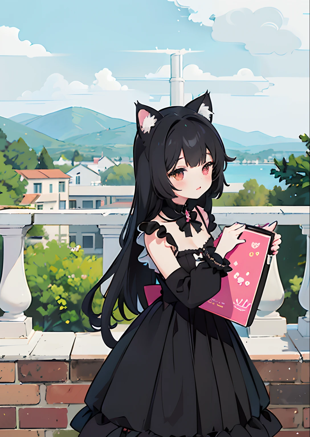 Cute girl in black dress，Cat ears and black dress, Attractive cat girl, black hair black cat ears, Girl with cat ears, very beautiful cute catgirl, Anime girl cosplay, woman with cat ears, beautiful young catgirl, anime girl with cat ears, Anime girl in real life, Very beautiful anime cat girl