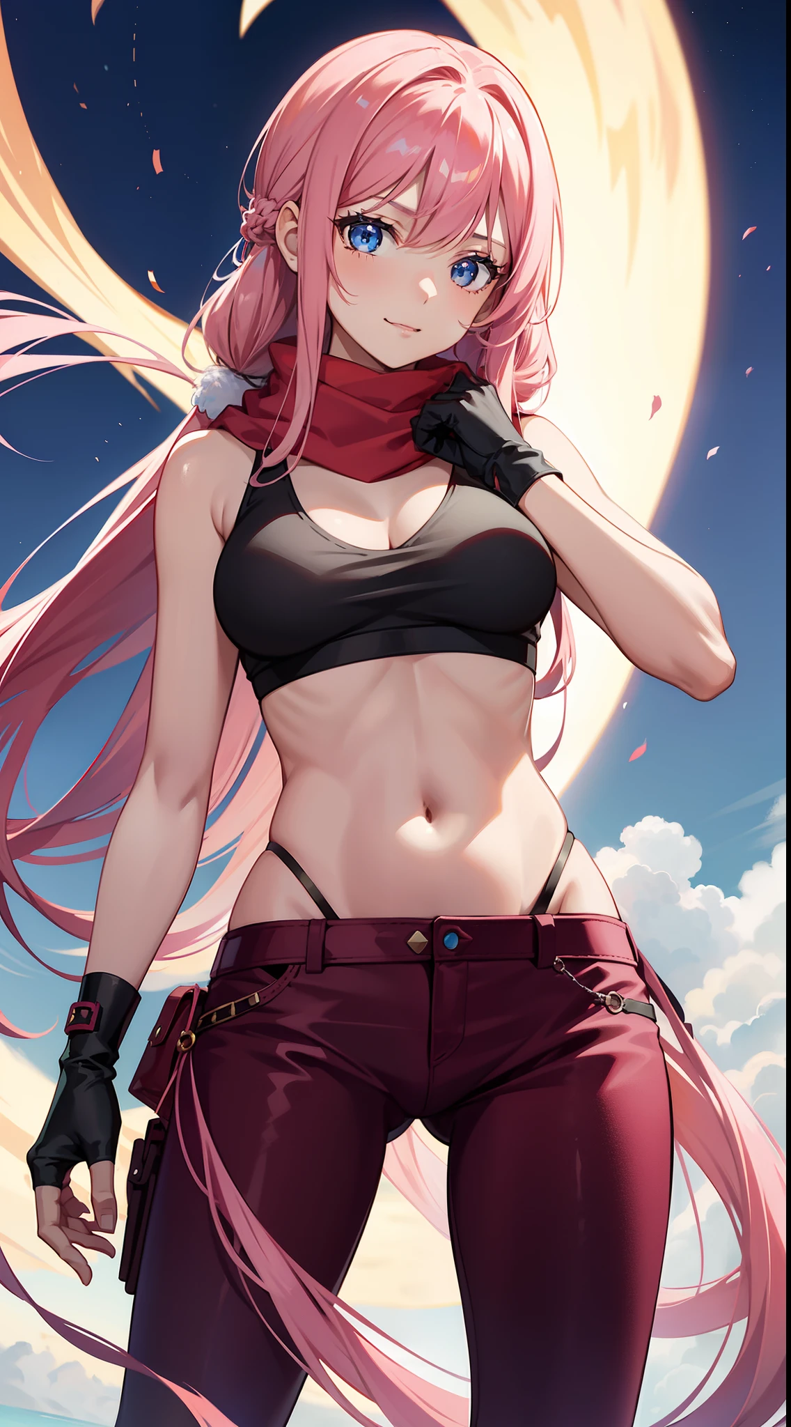 1 girl, (medium breasts))) (((bunda grande))), (((wearing a short bikini))), (cabelo rosa longo), (((olhos azuis))), (on the beach at night with starry sky and full blood moon), (cintura fina), (bumbum grande), (pernas finas e musculosas), barriga musculosa, bare feet, (Stand Up), Caudas duplas, olhos brilhantes, Reflexo ocular, mau humor, anime , estilo anime, ray tracing, brilhar, sombra projetada, panorama, Sony FE, 8k, UDisk, piece of master, preciso, anatomicamente correto, Super Detalhe, melhor qualidade, ultra high-resolution, Hard disk, 16k