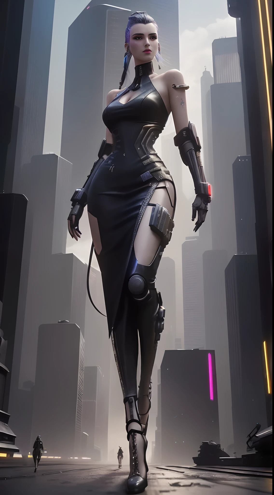 A woman in futuristic clothing walks through a city, Cyberpunk woman, cyberpunk femme fatale, female cyberpunk, Cyberpunk 2 0 y. o model girl, Cyberpunk girl, female cyberpunk anime girl, has cyberpunk style, cyberpunk angry gorgeous goddess, cyberpunk women, cyberpunk anime girl mech, seductive cyberpunk dark fantasy, Cyberpunk cyborg, cyberpunk theme art, cyberpunk anime girl