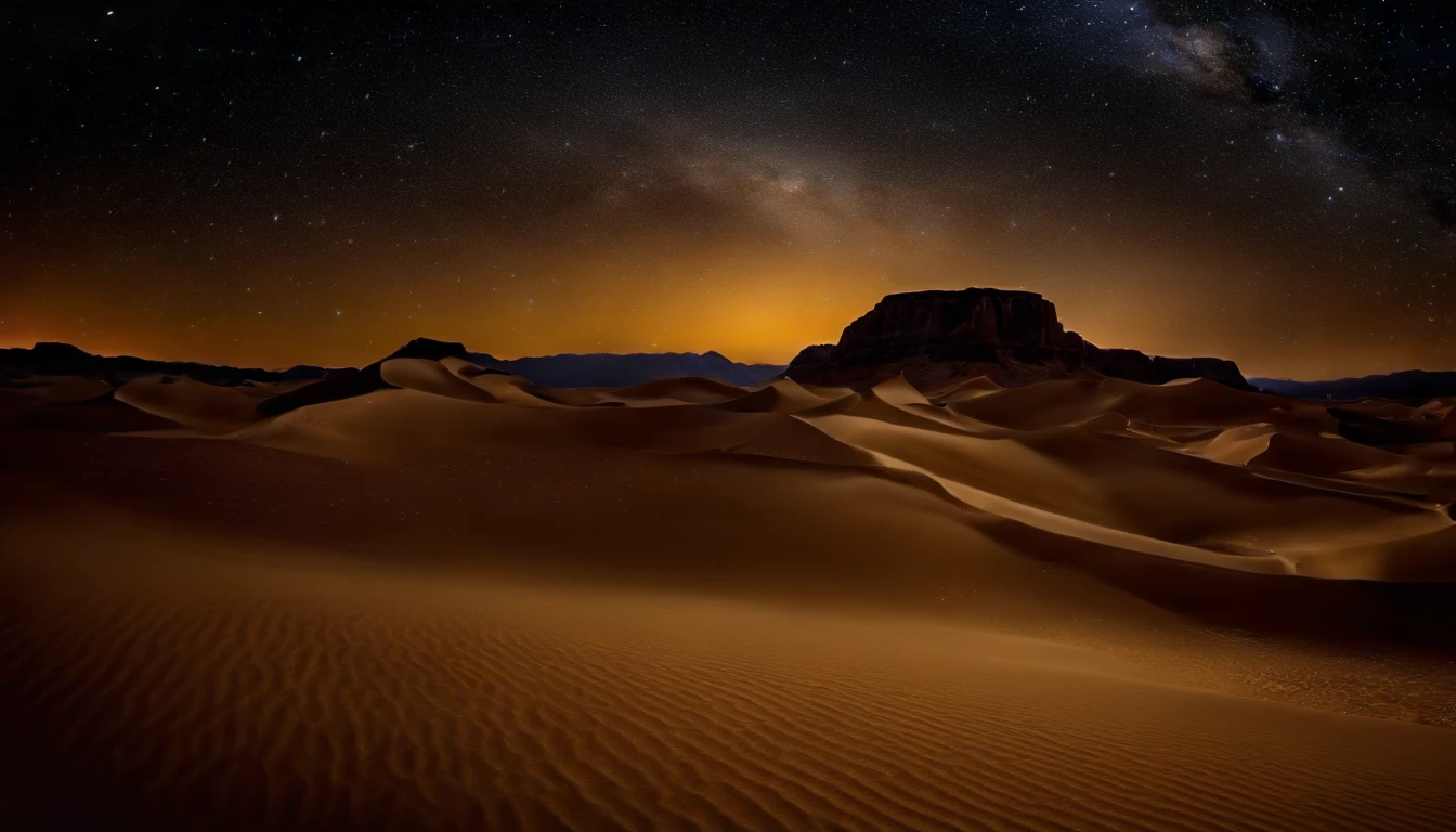 Master parts、Superior quality、Superior image quality、8K quality、、Beautiful picture of the starry sky、magnifica、arching milkyway:1.9、(A desert:1.9)