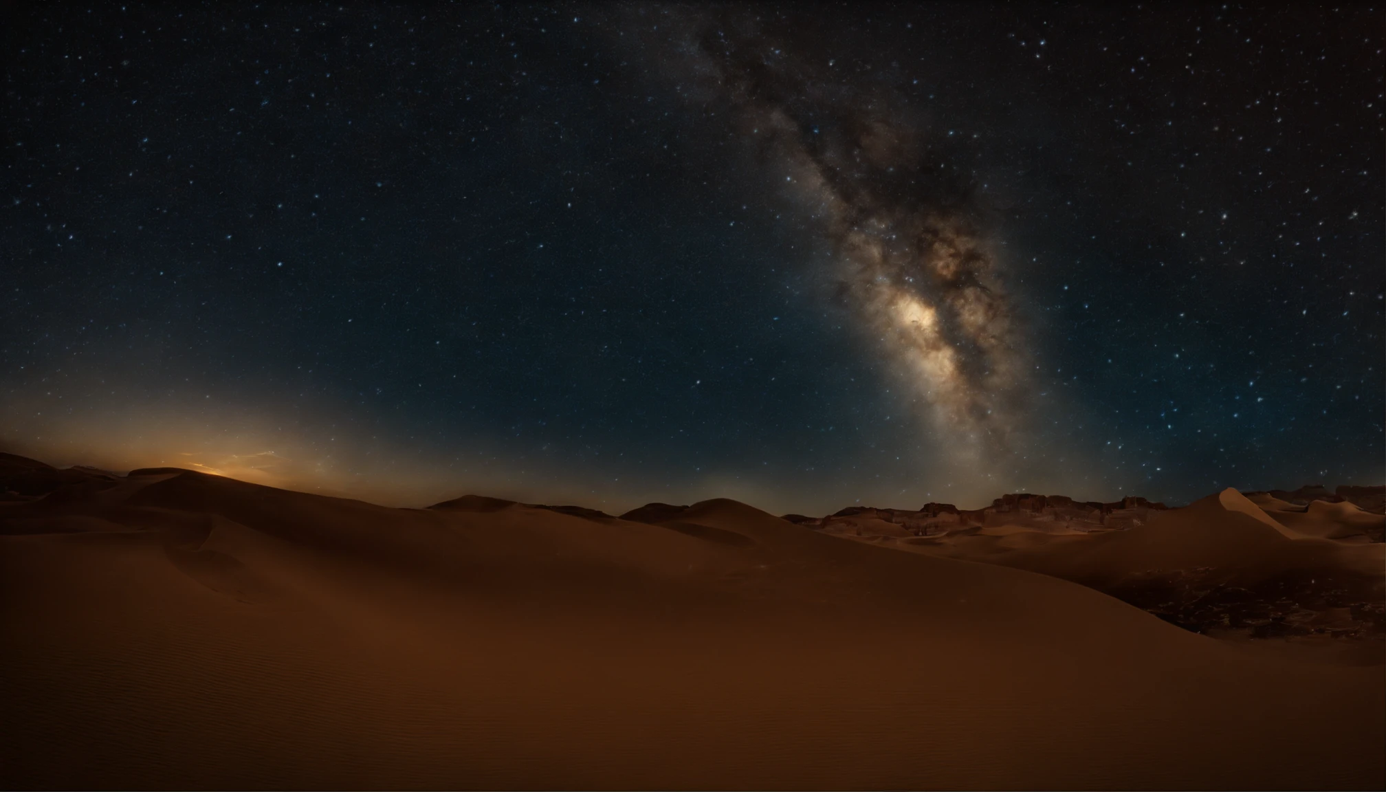 Master parts、Superior quality、Superior image quality、8K quality、、Beautiful picture of the starry sky、magnifica、arching milkyway:1.9、(A desert:1.9)