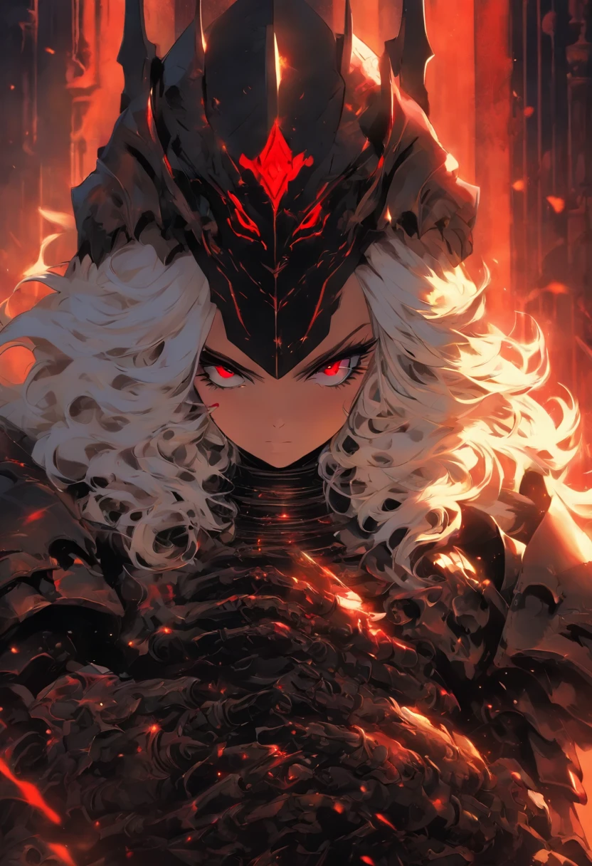 (queen power armor little girl) , (gothic style), full body view , bellybutton, The most beautiful and sexy demon goddess, long white hair, glowing red eyes, wearing detailed black gothic battle armor, black angel wings, tattoos and piercings, gothic castle, perfect masterpiece, high quality, high resolution, dragon's dogma