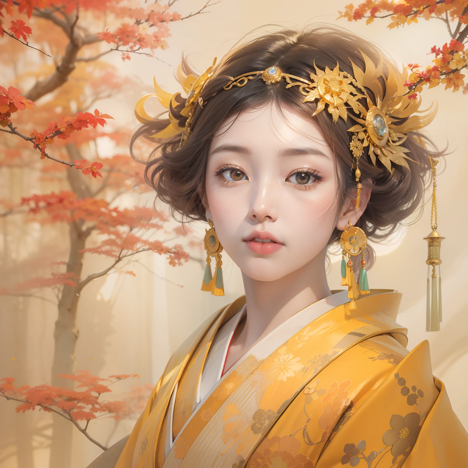 Step into the world of Art Nouveau and create a stunning representation of a Japanese woman with mesmerizing eyes and a graceful face. This highly detailed artwork should be a masterpiece of intricate art, featuring organic lines and ornamental elements. The 3D rendering using Octane rendering should evoke a sense of elegance and Nouveau Realisme. Let the smooth textures and high fidelity bring this artwork to life. (Extremely Detailed CG 8k Unity Wallpaper) Artists: Alphonse Mucha, Toshio Saeki, Gustav Klimt.
