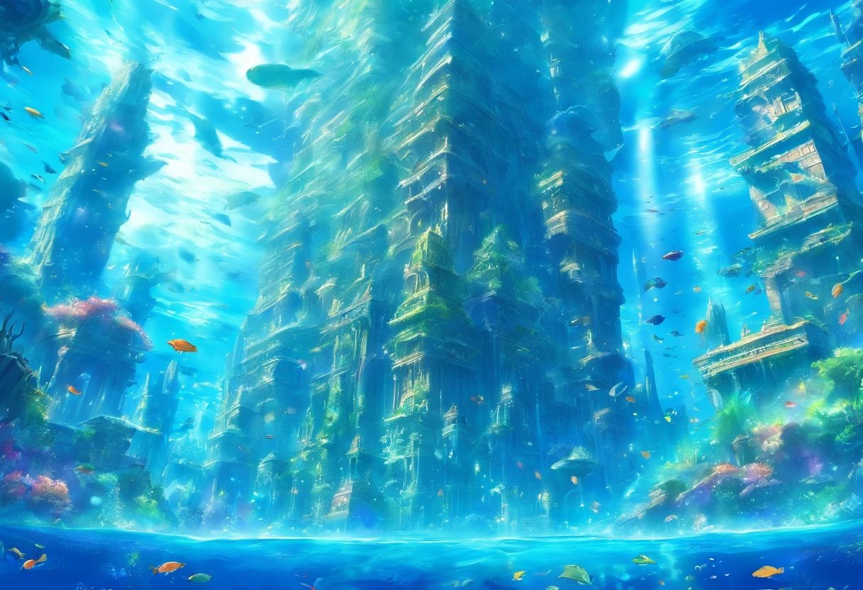 Underwater city、Atlantis、Atlantis located underwater、Atlantis moving on the ocean floor、