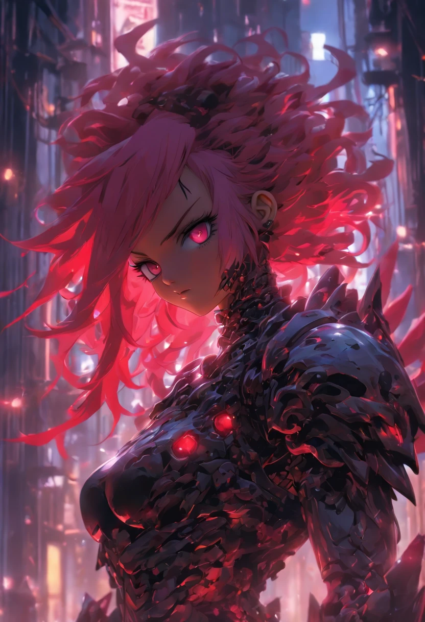 queen power armor little girl , (gothic style), full body view , bellybutton, The most beautiful and  demon goddess, long white hair, glowing red eyes, wearing detailed black gothic battle armor, black angel wings, tattoos and piercings, gothic castle, perfect masterpiece, high quality, high resolution, ((horror girl)), (blood big armor, (lots of chains), ((12k)) , ((body horror style)) , ((more red)) , (in full growth) , ((chrome)) , ((an eight-year-old little girl in chrome armor made of ribs with an open navel and a slit in the  area with a skirt on an X-ray of the body)) , (a lot of dark red smudges all over the body) , ((best quality)), ((masterpiece)) , ((illustration)),HUD, unreal engine 5, insanely detailed, panoramic, beautiful anime princess , beautiful smile, pink eyes , pink hair , (torn revealing red ) , pop cut hairstyle , ultra detailed eyes , phantasy , magical sense , ultra perfect detailed face, stand up, full body , ultra perfect  of the body , ultra perfect  of the face, approaching perfection , ultra perfect  of hands , dynamic, all body portraits, blood room