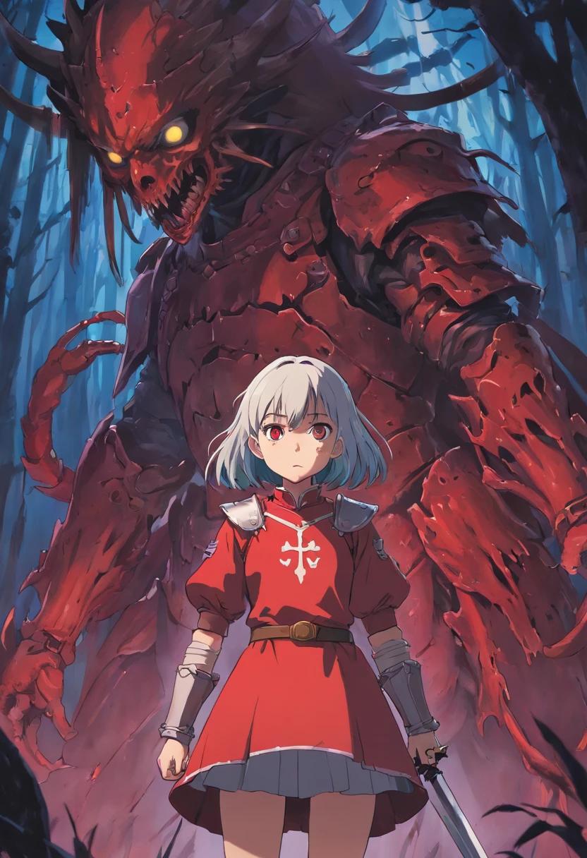 ((horror girl)), (blood big armor,